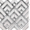 Art Deco Elegance Mosaic Tiles – Timeless Marble and Aluminum Design - Silver Radiance