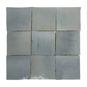Aveline Aegean Blue 4×4 semi-gloss ceramic mosaic on a mesh-mounted sheet