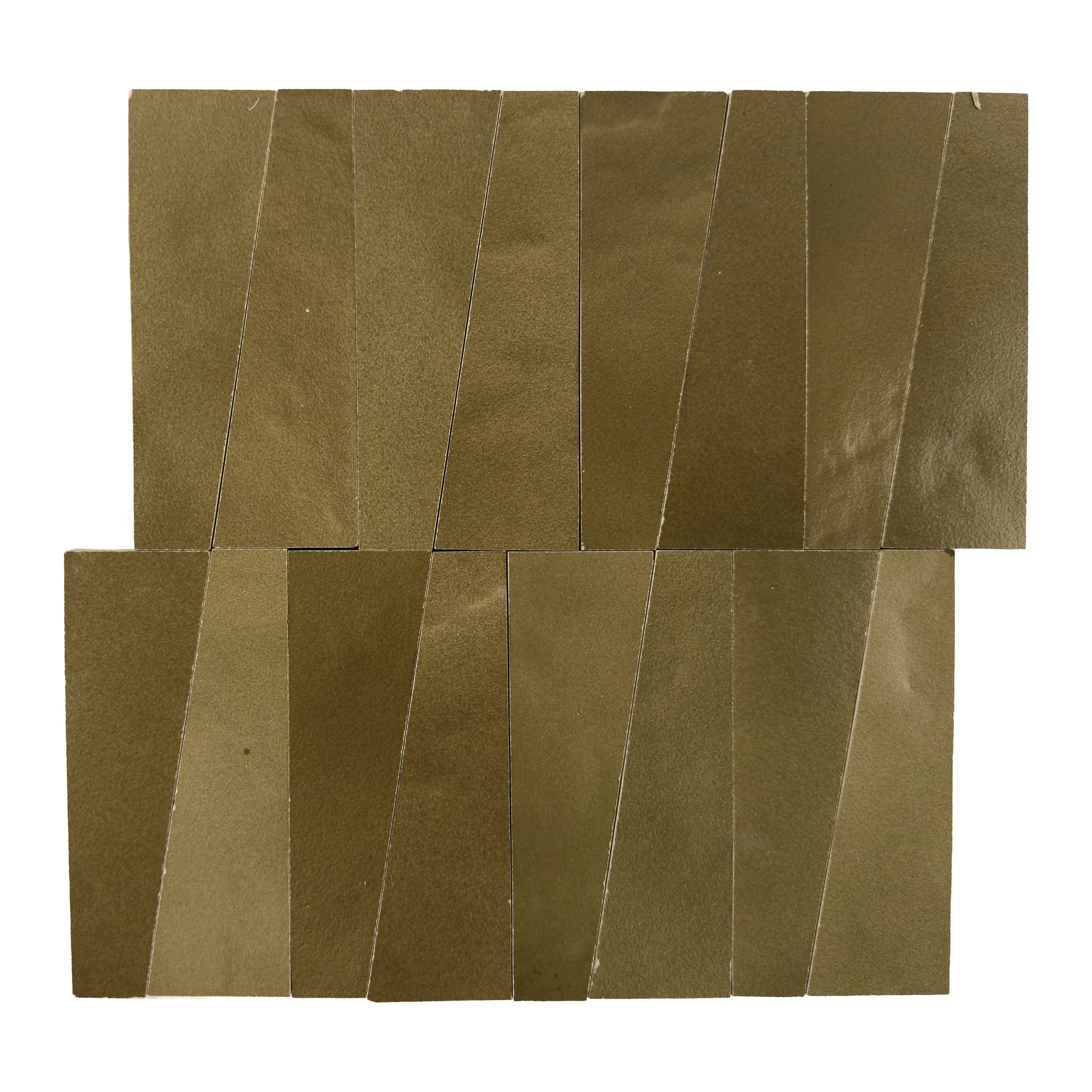 Aveline Amber Clay semi-gloss trapezoid ceramic mosaic on a mesh-mounted sheet