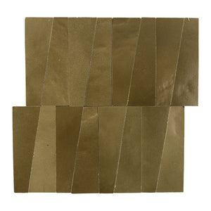 Aveline Amber Clay semi-gloss trapezoid ceramic mosaic on a mesh-mounted sheet