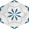 Fez Collection: Porcelain Hexagonal Floor Tiles - Azure Drift