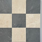 blue and creamy beige checkerboard style marble tiles