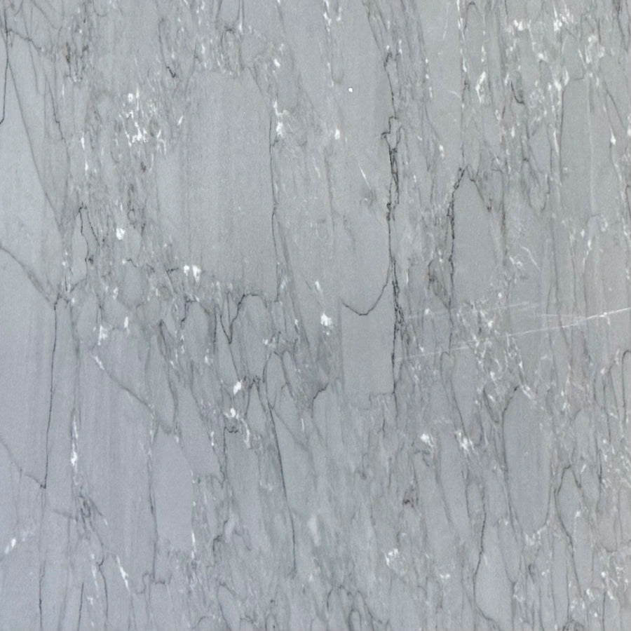 Bardiglio Imperiale 12x12 polished marble tile with gray veining.