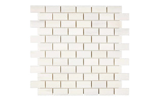 white dolomite dolomitic marble 1 x 2 mosaic tile commercial and residential interior and exterior shower backsplash countertop deck patio wall floor decorative