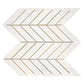 Bianco Dolomite Marble Chevron Mosaic in polished white with gray veining