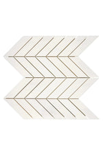 Bianco Dolomite Marble Chevron Mosaic in polished white with gray veining