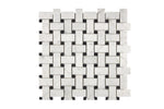 carrara white gioia marble basketweave mosaic tile