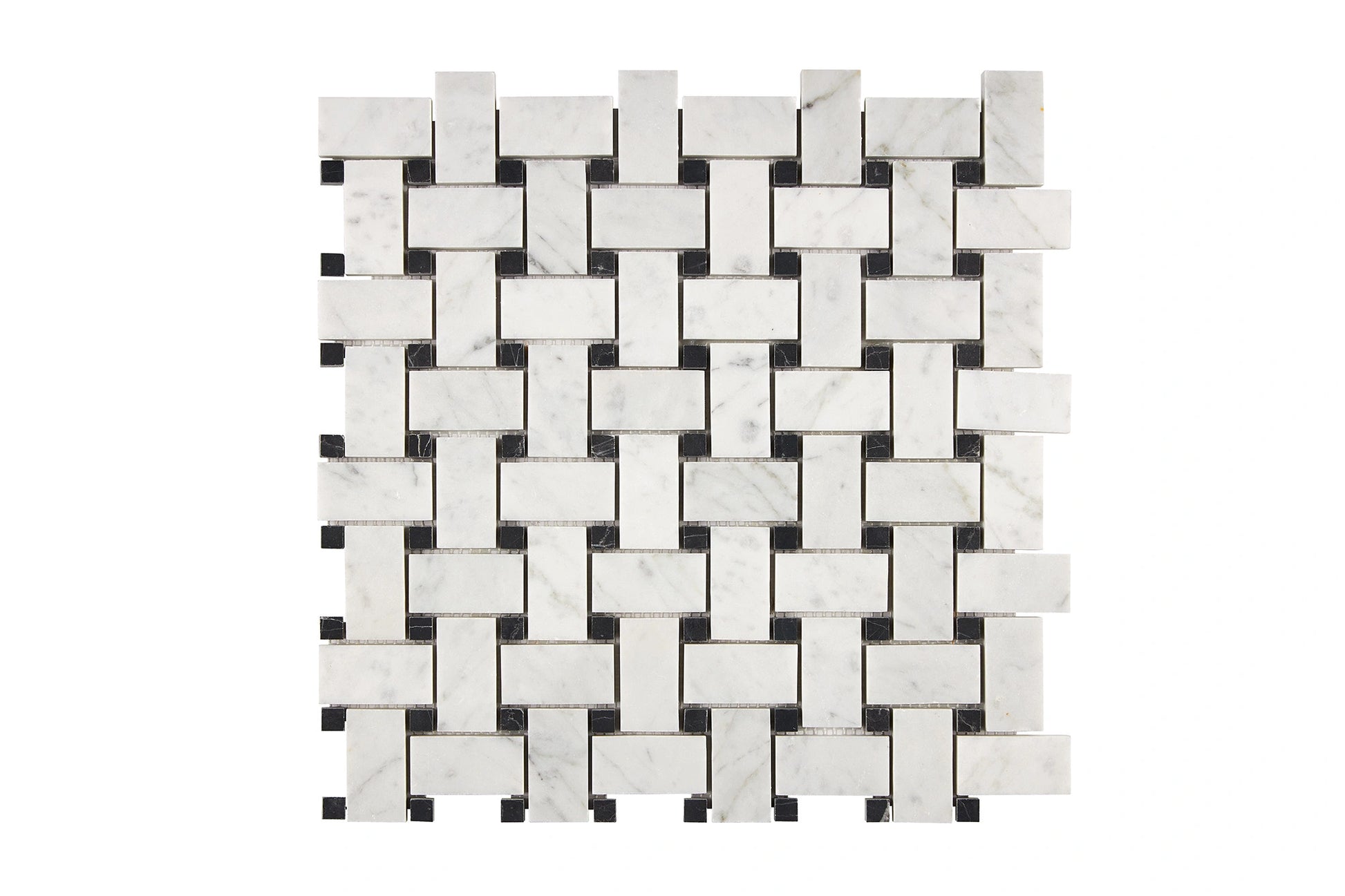 carrara white gioia marble basketweave mosaic tile