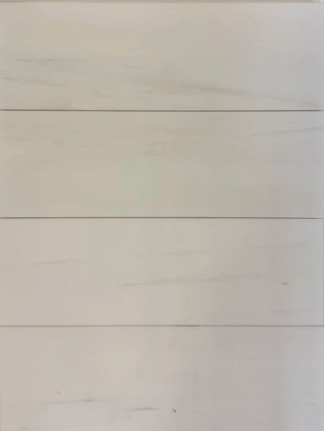 Bianco Dolomite 4×12 inches marble subway tile finish or layout view.