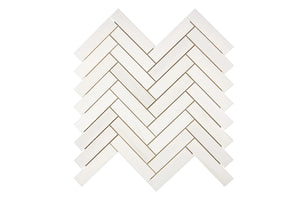 Bianco Dolomite 1 x 4 Herringbone Mosaic Polished or Honed