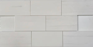 Bianco Dolomite marble 3×6 subway tile with a polished finish.