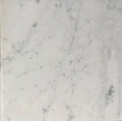 Carrara White Marble 24x24 tile with white base and gray veining