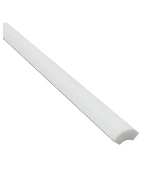 Bianco Dolomite marble 1×12 quarter-round liner in a polished or honed finish.