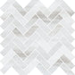 A Close-up Image of Alpine White Herringbone Mosaic