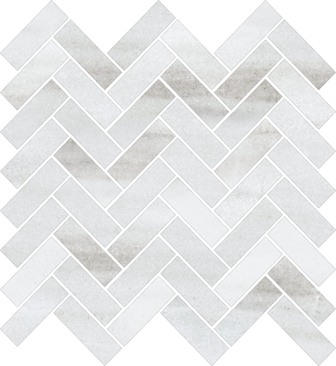 A Close-up Image of Alpine White Herringbone Mosaic