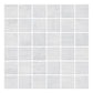 Arctic Glow 2x2 mosaic tile creating intricate patterns for bathroom walls and shower floors.