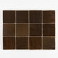 Square zellige tiles with a brownish color pattern on a white background