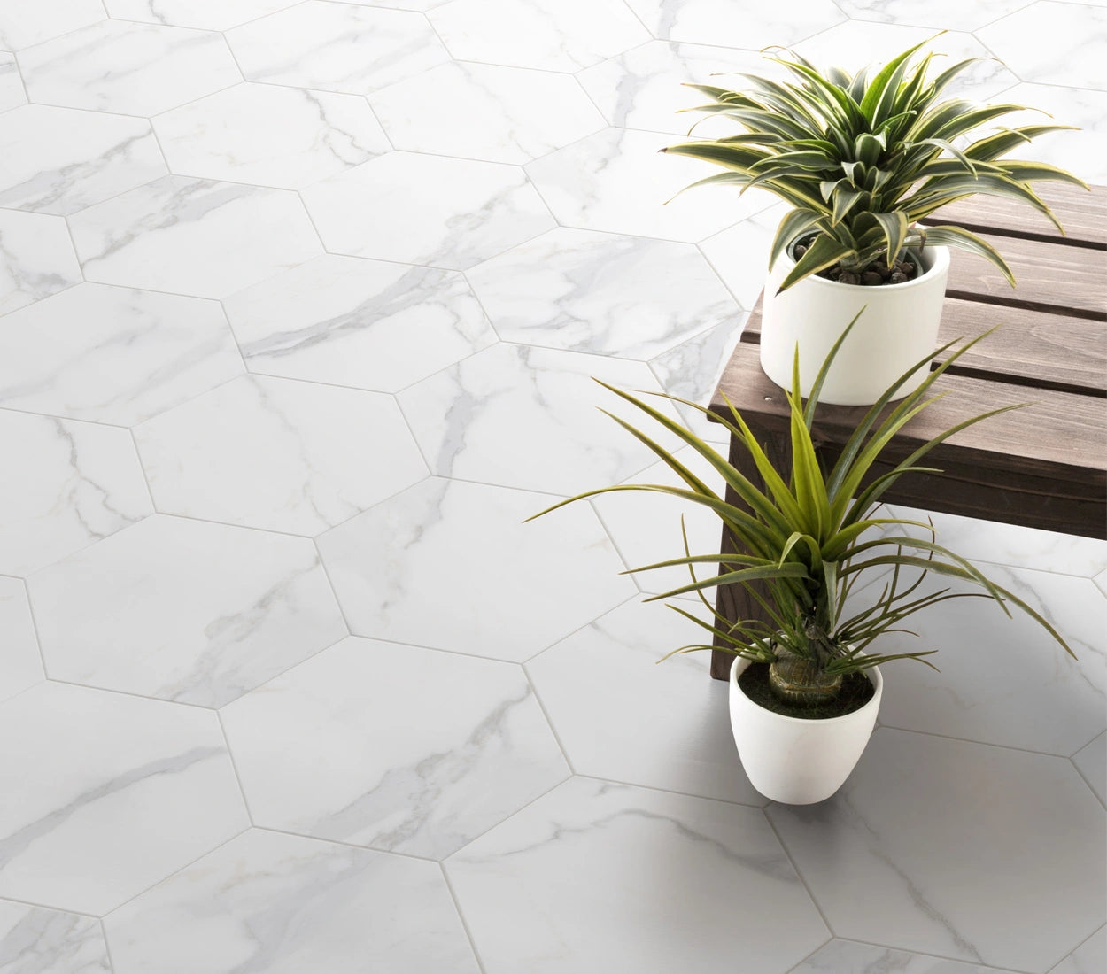 Calacatta Gold Italian Marble for floors and walls_Large Format Hexagon floor tile