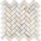 Calacatta Gold Marble 1 x 2 Herringbone Mosaic – Honed Finish – Elegant Matte Texture