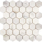 Calacatta Gold Marble 2-Inch Hexagon Mosaic – Honed Finish – Elegant Matte Texture
