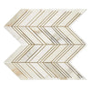 Calacatta Gold Marble Chevron Mosaic - White