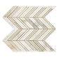 Calacatta Gold Marble Large Chevron Mosaic – Polished Finish – Luxury White & Gold Veining