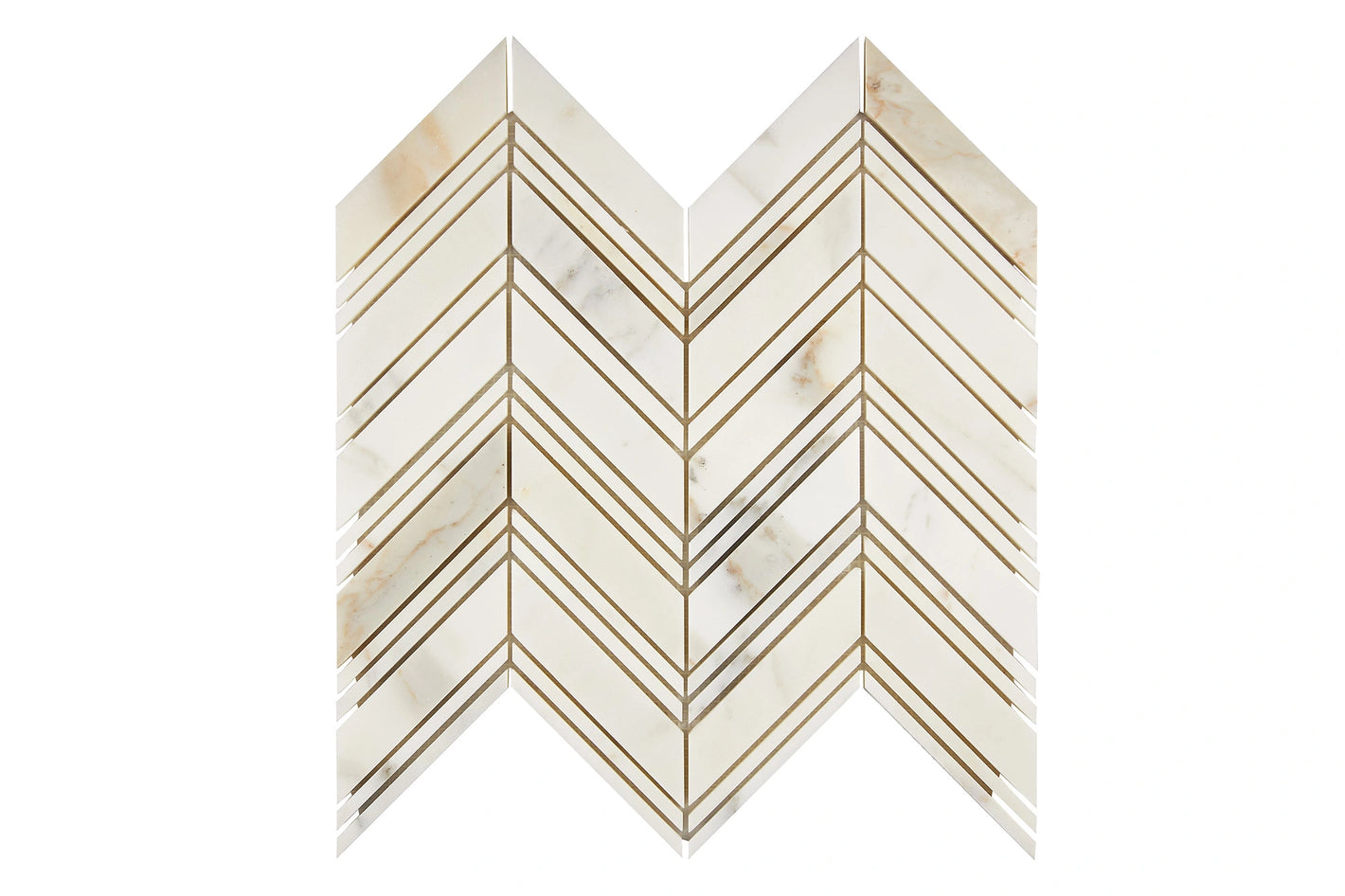 Calacatta_Gold_Marble_Mosaic_Chevron_Polished_Honed