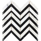 Calacatta Gold polished Large Chevron Marble Mosaic with Black Stripes for bold kitchen backsplashes and bathroom floors.