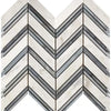 Calacatta Gold Marble Chevron Mosaic - Blue