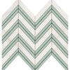 Calacatta Gold Marble Chevron Mosaic - Green