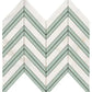 Calacatta Gold polished Large Chevron Marble Mosaic with Green Stripes for bold kitchen backsplashes and bathroom floors.