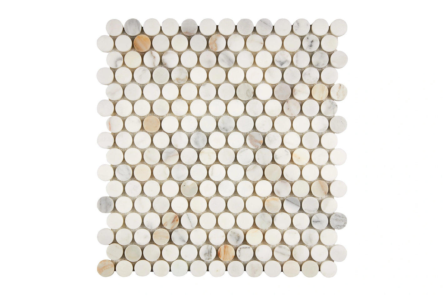 Calacatta Gold Marble Penny Round Mosaic