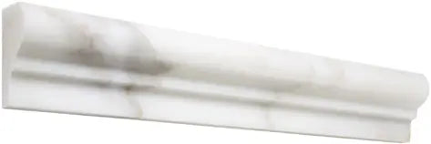Calacatta Gold marble 2×12 ogee liner single step for tile edges and decorative borders.