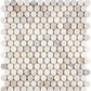 Calacatta Gold Marble Penny Round Mosaic – Honed Finish – Elegant Matte Texture