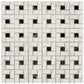 Calacatta Gold polished pinwheel mosaic tile with Black Dots for bold kitchen backsplashes and bathroom floors.