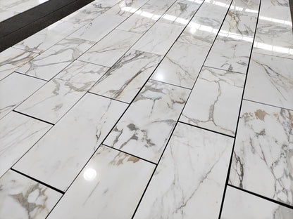 Honed Calacatta Gold Marble Tile – Elegant 18x36 Natural Stone for Floors & Walls