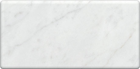 Carrara White Gioia honed 3 x 6 subway tile for modern shower enclosures and decorative accents.