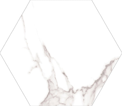 Castellon Hexagon Porcelain Tile: 9-inch Design in Dortmund Hex - Tile  