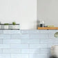 Colina Collection's Azul Cielo Ceramic Tile in light blue, glossy finish, for elegant bathrooms.