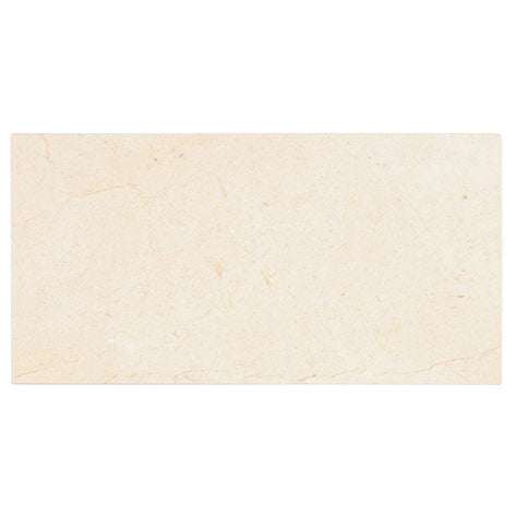 Crema Marfil honed 3 x 6 subway tile for modern shower designs and decorative accents.