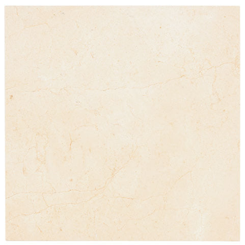 Crema Marfil polished 12 x 12 marble tile for elegant flooring and sophisticated wall installations.