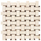 Crema Marfil honed basketweave mosaic tile for modern shower walls and decorative accents.