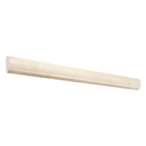 Crema Marfil polished 1×12 quarter-round marble trim.
