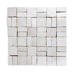 White zellige mosaic tile pattern on a white background
