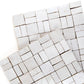 White zellige mosaic tiles on a white background