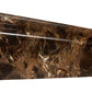 Emperador Dark Marble Baseboard with deep brown tones and white veining, polished finish.
