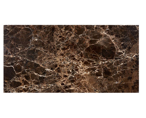 Emperador Dark polished 12×24 marble tile.