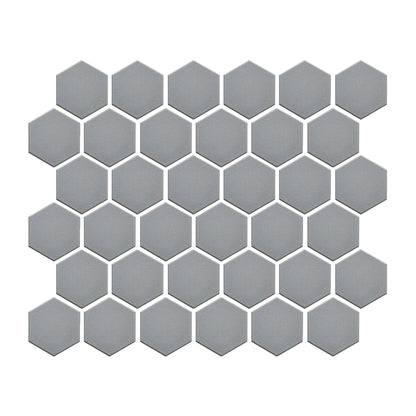 Silver Mist Hexagon Mosaic Tile in a modern matte finish.