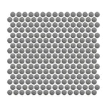 Foundry Silver Mist matte full-body porcelain penny-round mosaic.