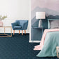 Fez Collection bedroom floor with Solid Azure drift hexagon tiles